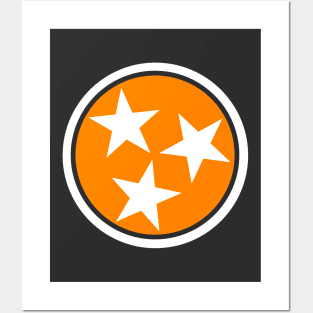 Tennessee Tri Star State Flag Orange Variant // Tennessee Pride // Born in Tennessee Posters and Art